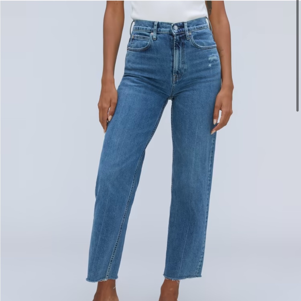 Everlane Way-High Jean Distressed Medium Blue Wash size 27